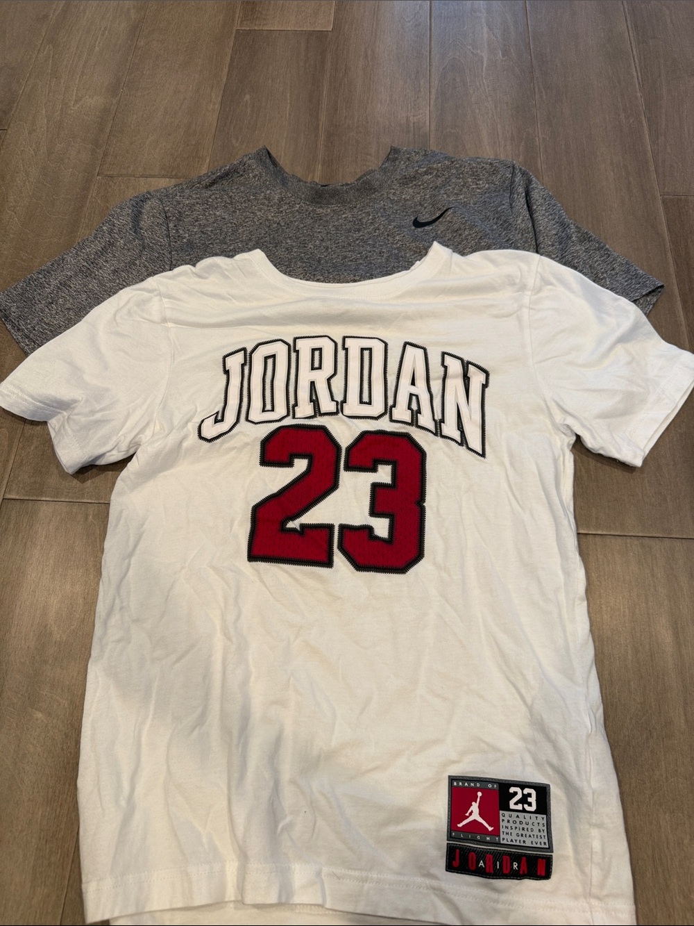 Jordan White Tee with Red '23' Graphic